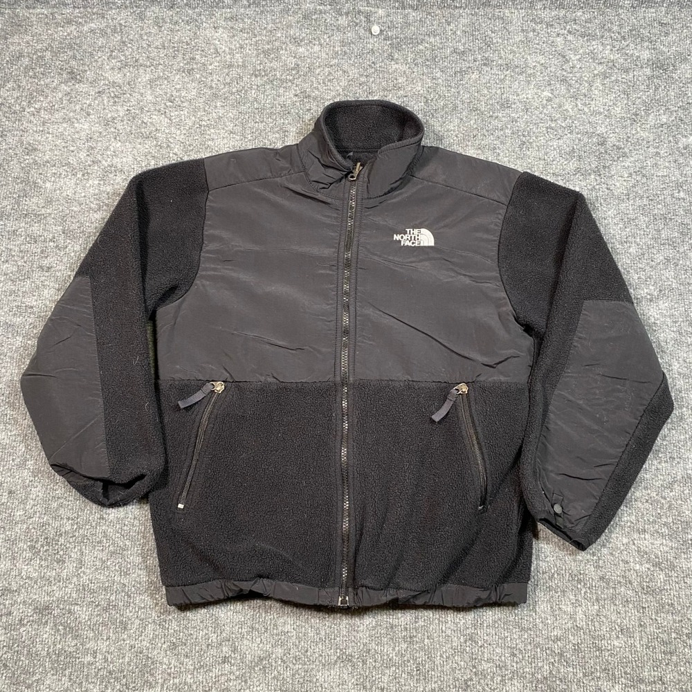 The North Face Boys Denali Full Zip Fleece Jacket Black Size Large L G 14 16